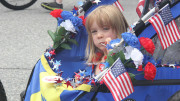 A little girl enjoying July 4th fun