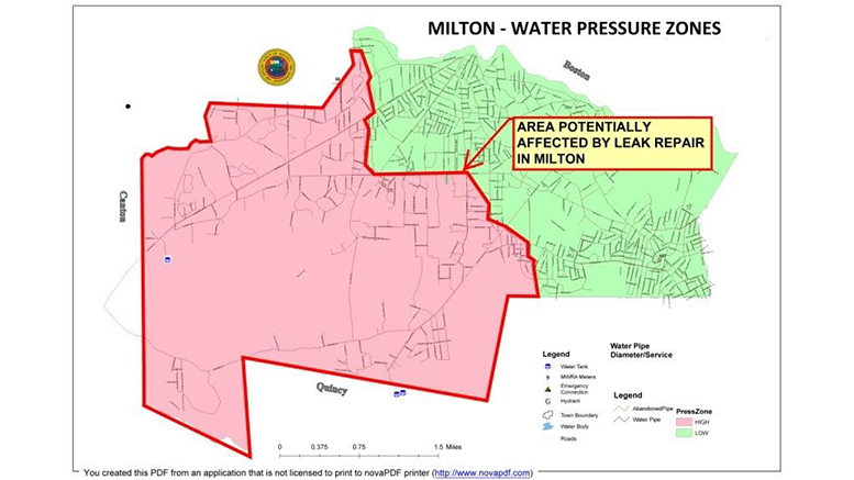 Milton water pressure zones map