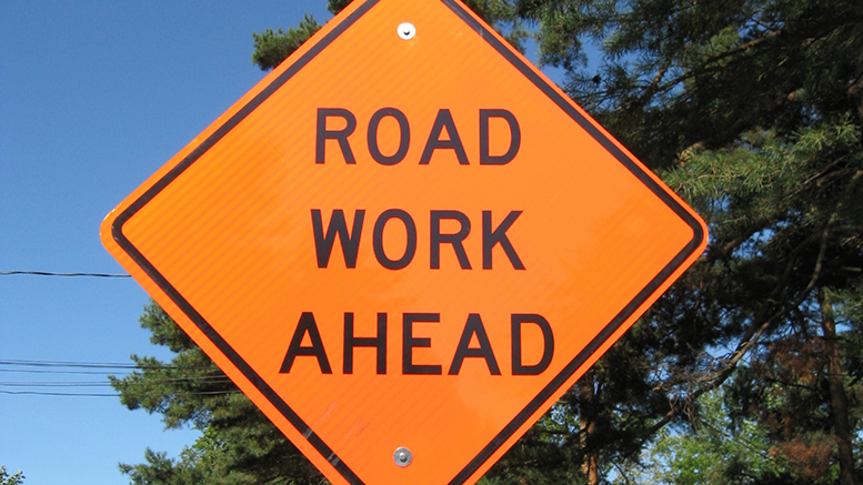 Road work sign