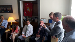 Representative Walter F. Timilty, meeting with the co-chairs of the Joint Committee on Environment, Natural Resources and Agriculture