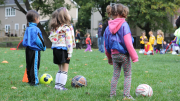 Kids playing soccer