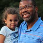 Milton Neighbor, Scott Matthews, and daughter at National Night out with the Milton Police, 2015