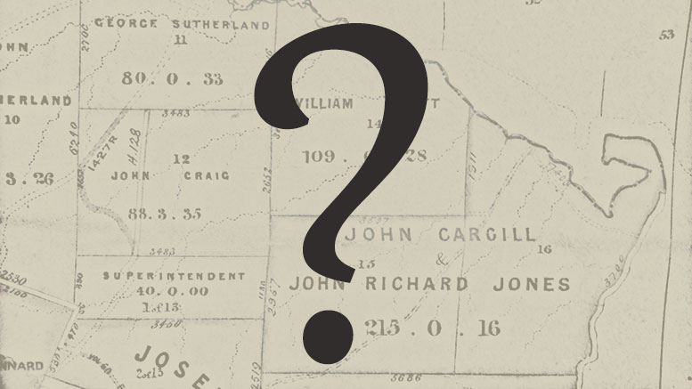 Registry of deeds map with question mark