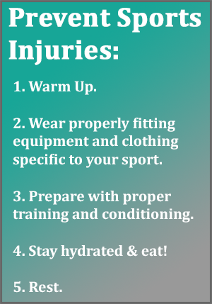 Top five tips to prevent sports injuries