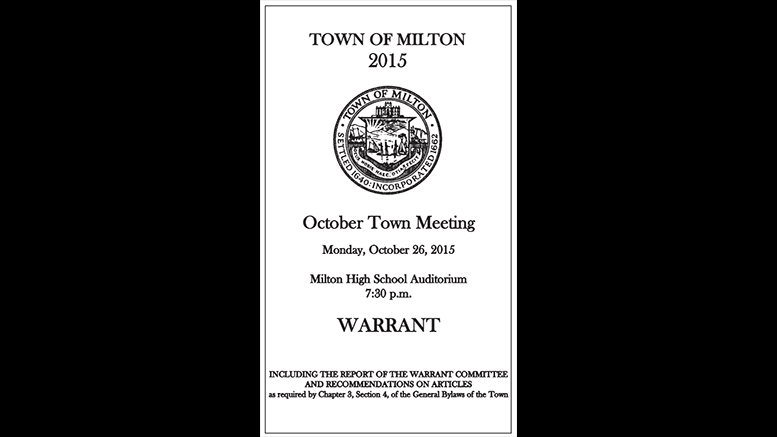 Town Meeting, October 2016