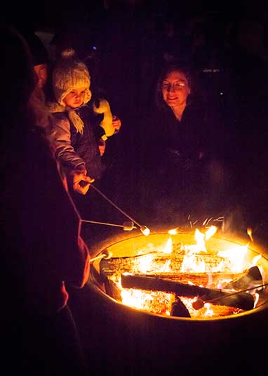 Caroling on the Common marshmallow roasting at the First Congregational Church of Milton