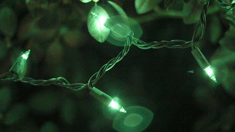 Green christmas lights