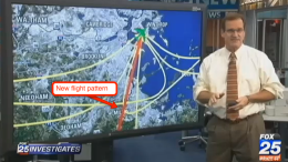 From Fox 25: demonstration of new flight paths over Milton