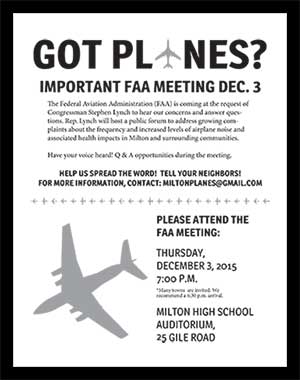 airplane noise forum with the FAA on December 3, 2015
