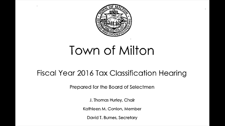 2016 Tax Classification Hearing