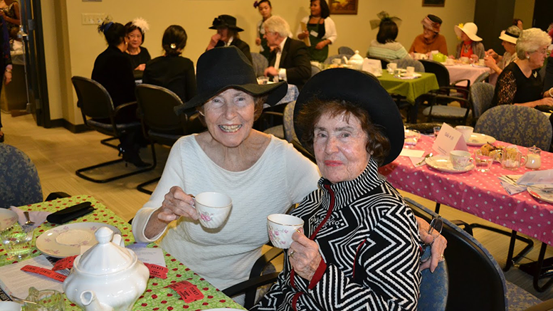 Marie Corcoran and Claire Conlon enjoy Milton's Downton Abbey Tea