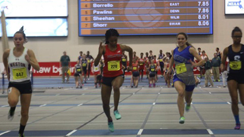 Milton High School Girls Indoor Track and Field win MIAA Division IV States . Photo by Alexis Belash.