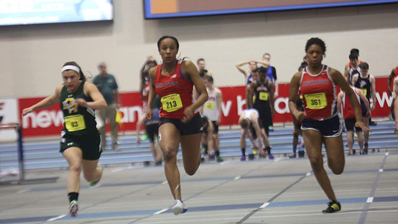 Milton High School Girls Indoor Track and Field win MIAA Division IV States . Photo by Alexis Belash.