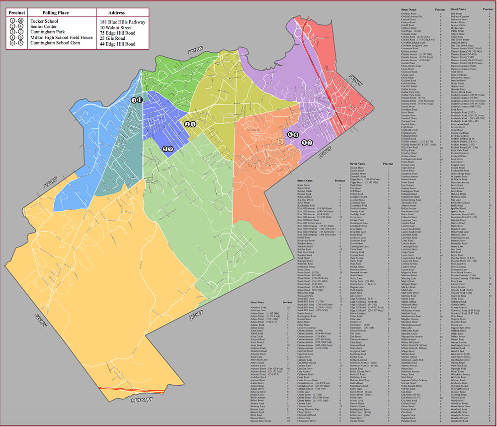 Milton, MA precinct map
