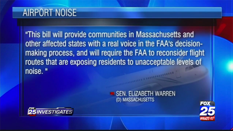 Sen. Warren introduces bill to give communities voice in flight-paths