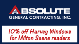 Absolute General Contracting offers 10% off Harvey windows to Milton Scene readers