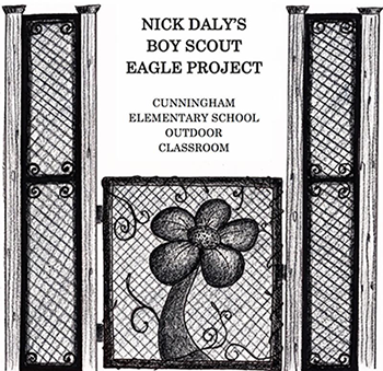 Milton boy scout Nick Daly to weld gate and trellis for Cunningham Elementary School Outdoor Classroom