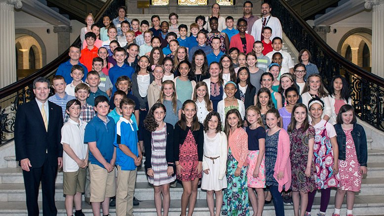 Milton Cunningham School’s fifth- grade class visits State House