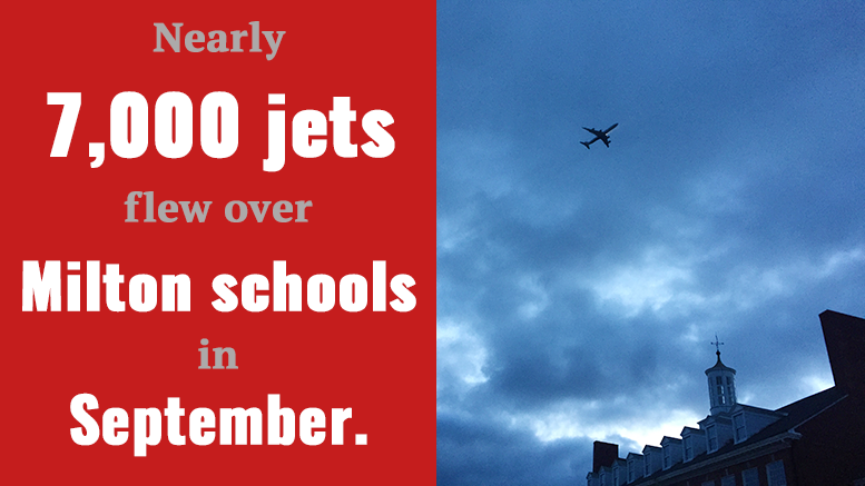 Nearly 7,000 jets flew over Cunningham and Collicot Schools in Milton, in September alone.