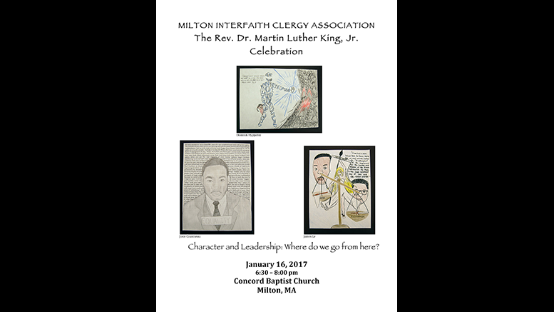Milton’s annual Celebration of Rev. Dr. Martin Luther King, Jr. to take place on Mon., Jan.16
