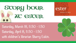 Story Hours to take place at ester March 18 & April 8