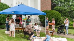 East Church to hold a book swap event where people can sit under a blue tent.