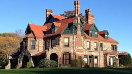 Ulysses Dietz to host lecture at a large brick house on a green field at the Eustis Estate.