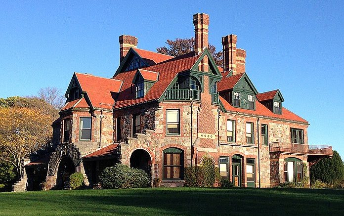 Ulysses Dietz to host lecture at a large brick house on a green field at the Eustis Estate.