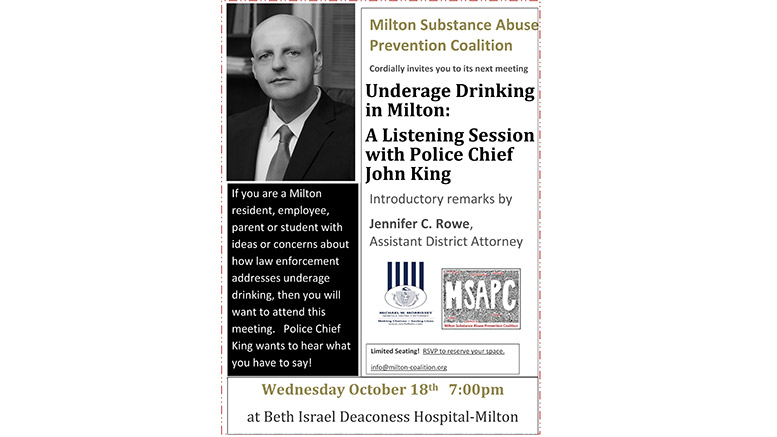 Underage Drinking in Milton: A Listening Session with Police Chief John King