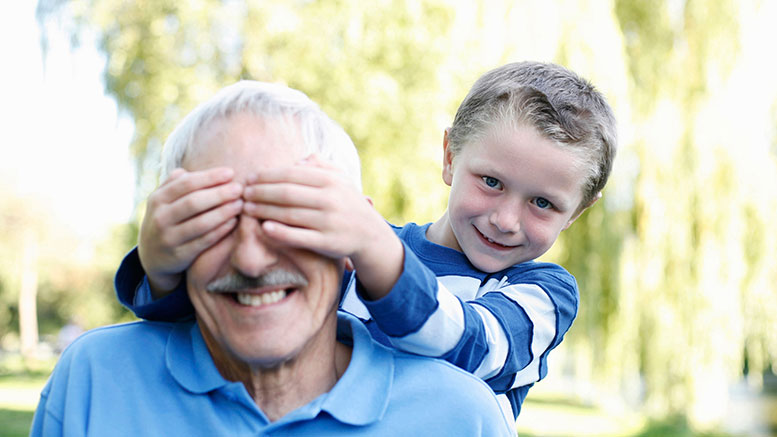 child with grandfather