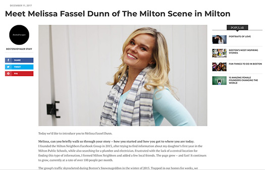Melissa Fassel Dunn Boston Voyager article