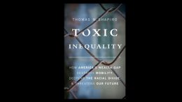 A banner that says toxic inequity.