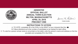 View the 2018 Town of Milton sample ballot