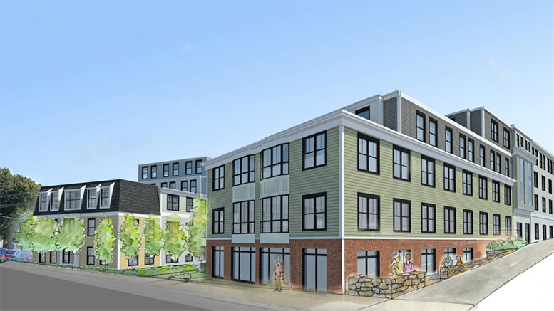 Falconi companies revised East Milton proposal increases proposed development size to 5 levels, 64 units