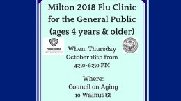 Milton General Public Flu Clinic to take place October 18, 2018