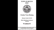 Milton town meeting warrant