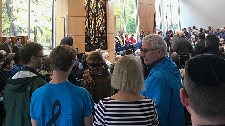 gathering of support at Beth Shalom in Milton