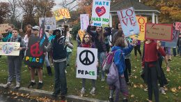 Pierce Middle School Student Council "March for Peace." Photo by Doug Scibeck.