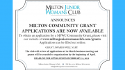 Milton Junior Woman's Club 2019 Community Grants