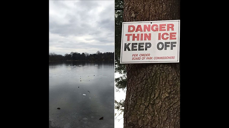Milton Police Department warns residents of dangers of skating on Turner's Pond