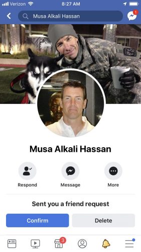military scam on facebook