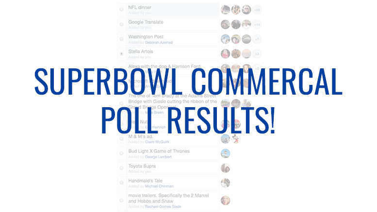 The 2019 Super Bowl commercial poll results are in!