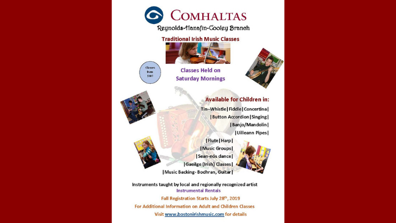 Registration for traditional Irish music classes