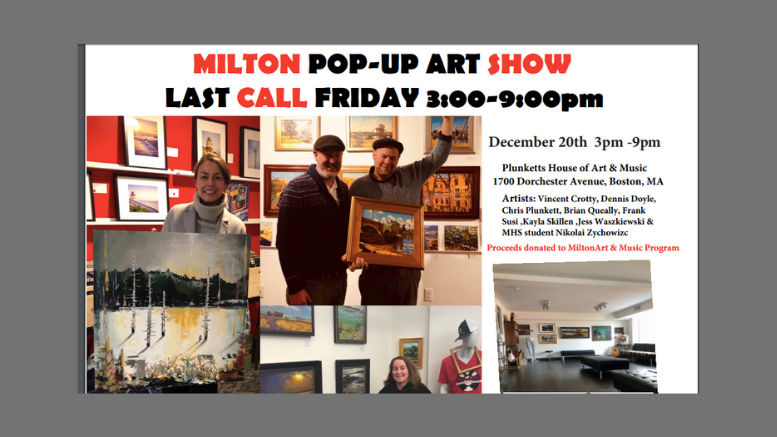 Milton Pop up Art show Dec 20th 2019