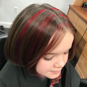 Gervasi & Co hair pic - red streaks in brown hair