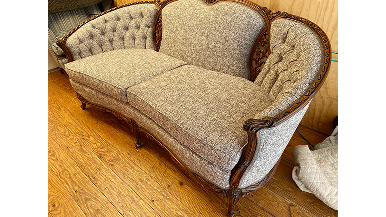 antique tweed couch by upholstery by michael