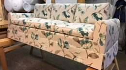 A reupholstered couch by Upholstery by Michael