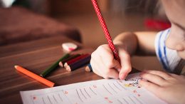 girl doing homework