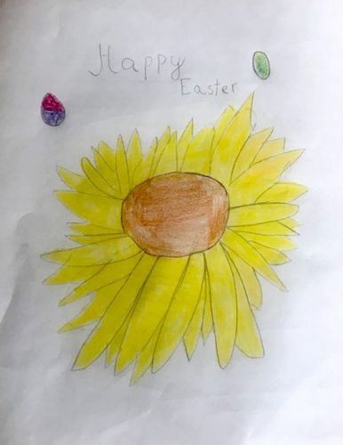 Happy Easter from A. Cela, Age 8 drawing