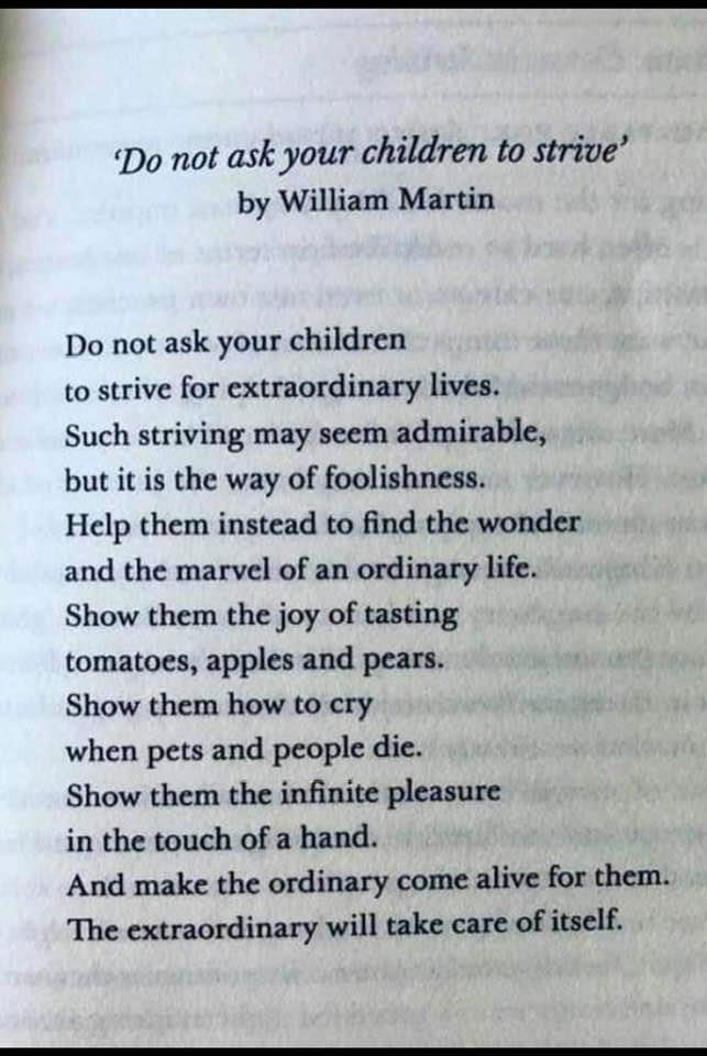 do not ask children to strive